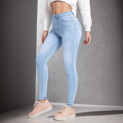 Stretchy Slim-fit Skinny Jeans High-waisted With Tummy-control Design