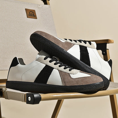 Top Layer Pigskin Leather Sneaker Japanese Canvas Retro Sports Couple Casual Shoes