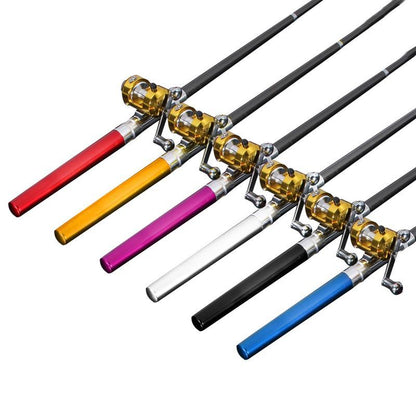 Mini Ice Fishing Pen Rod with Drum Set