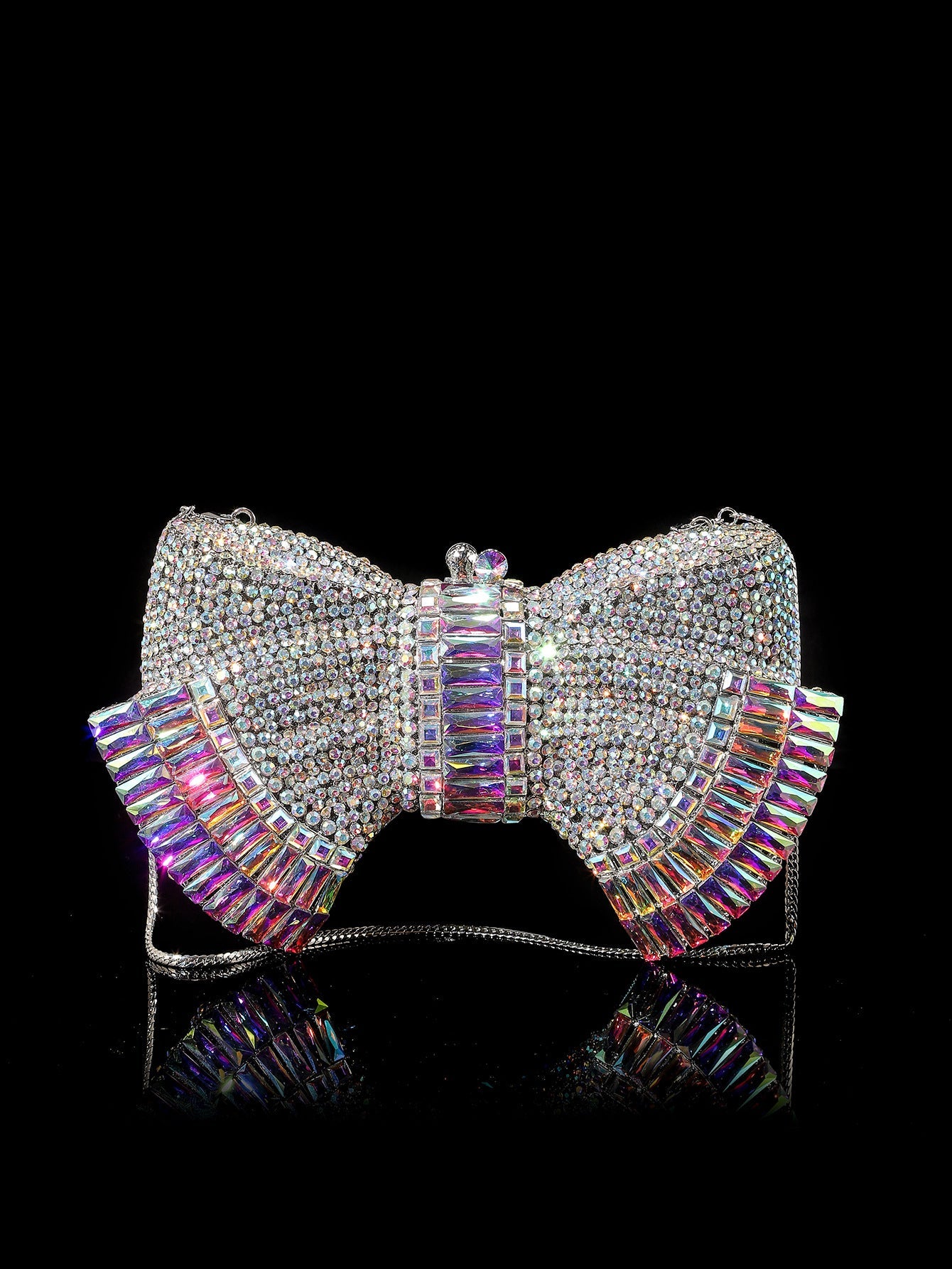 High-end Luxurious Heavy-Embroidered Shiny Champagne Bottle Rhinestone Evening Bag