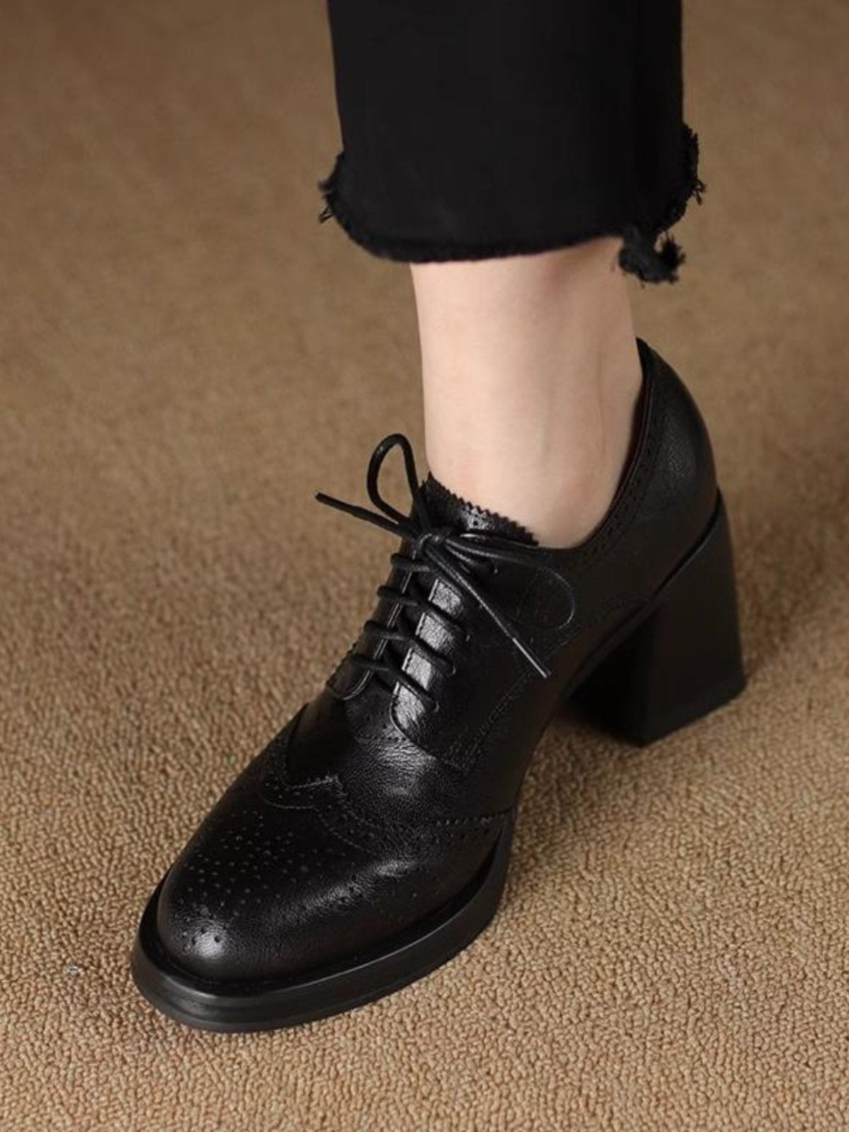 New Autumn British-Style Round-Toe Chunky-Heel Pumps For Women