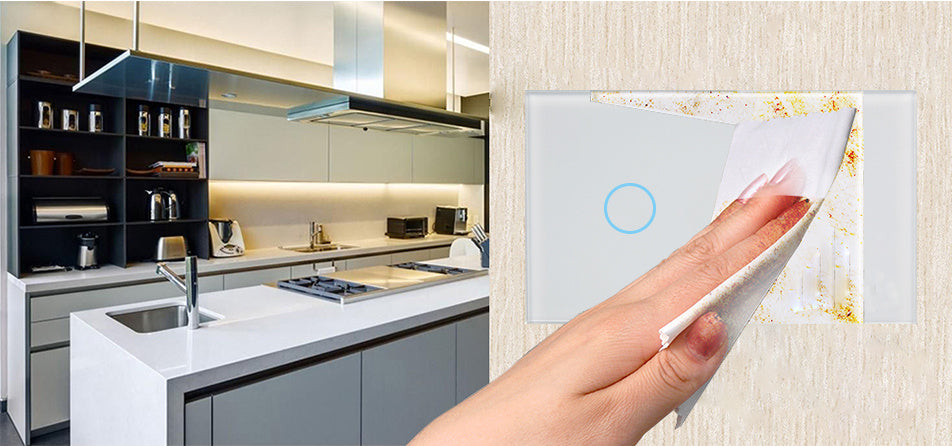 Smart RF Touch Light Switch (2-Gang) – Glass Panel Wall Switch with Remote/App Control