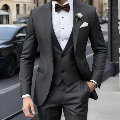 Mens Business Formal Wear Three-Piece Suit