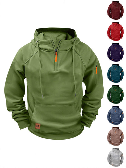 2026 New Cross-Border Spring And Autumn Men's Sweatshirt Hoodie Zipper Multi-Pocket Pullover Sports Casual Sweatshirt