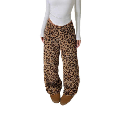 Straight-leg Wide-leg Pants Fashionable Plush  For Women