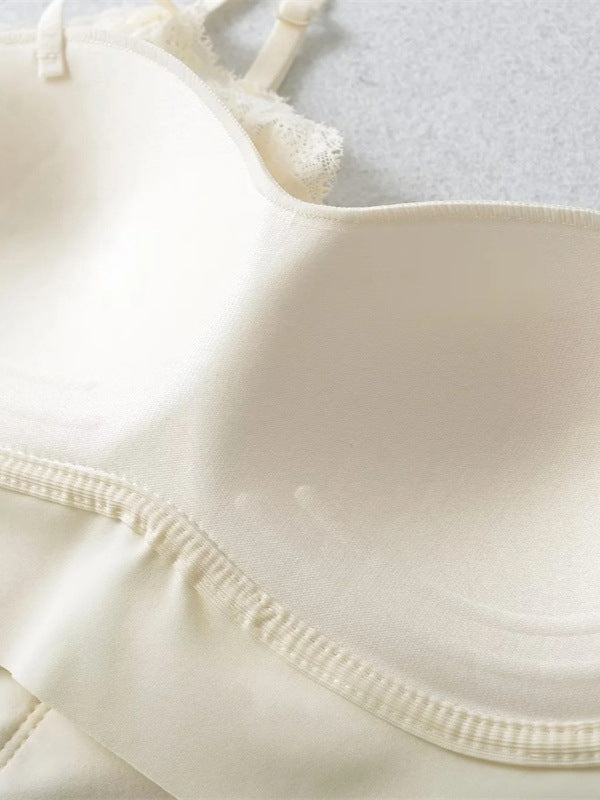 Womens Slim-fit Camisole With Built-in Padding Sheer And Alluring Base Top