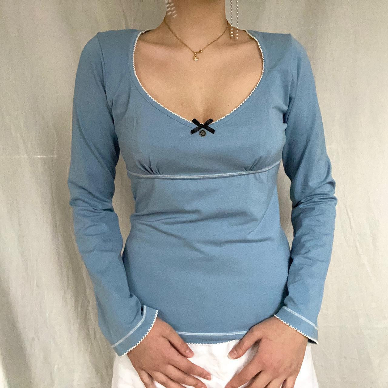 Casual Chic Printed Long-sleeve Top European And American Style
