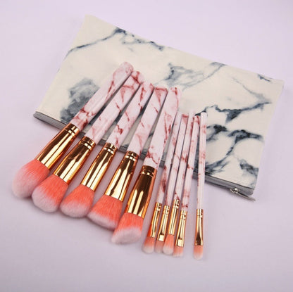 10 Marble Makeup Brush Sets