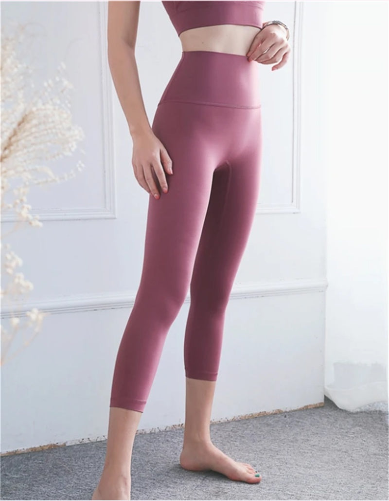 Skinny high waist nude yoga cropped pants