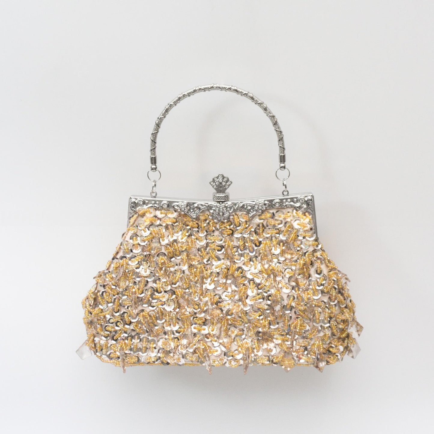 Acrylic Tassel-beaded Handbag With A Coin Purse Closure