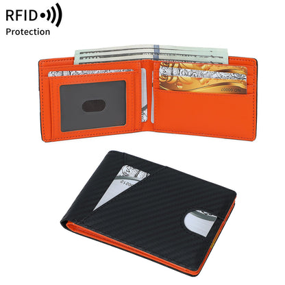 Ultra-thin Carbon-Fiber-Textured Mens Wallet