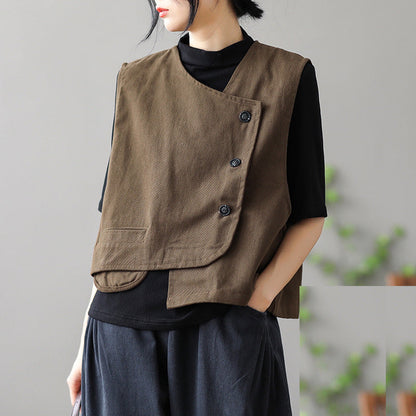 Retro Womens Vest Casual Jacket