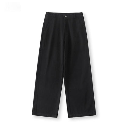 Versatile Mens Casual Pants Loose-fitting Straight-leg Wide-leg Style