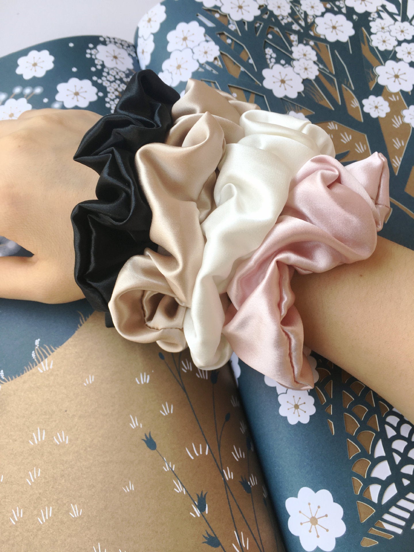 Silk Headdress Flower Scrunchie