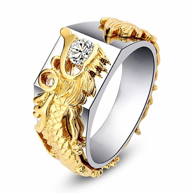 Men's Dragon Zircon Ring
