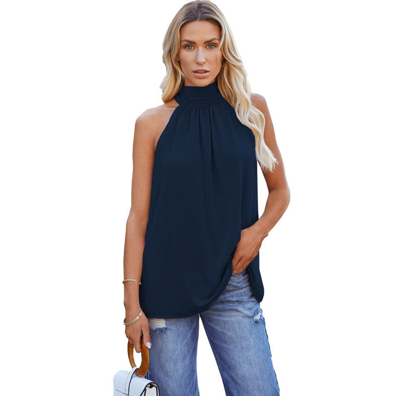 Womens Sleeveless Lace-up Vest