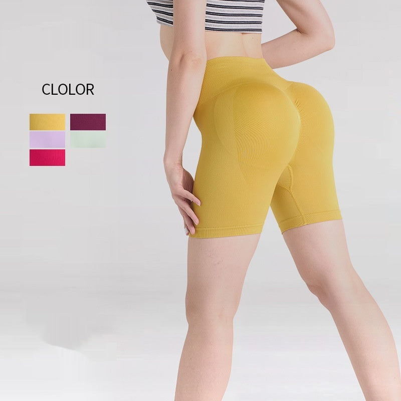 Seamless Yoga Shorts Womens High-Waisted
