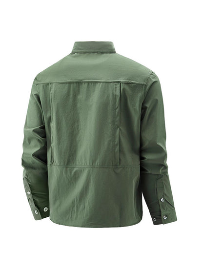 Mens Stretch Quick-Drying Long-Sleeve Shirt