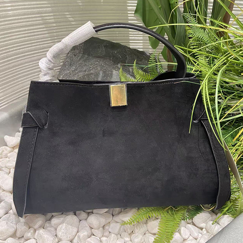 Handbag Fleece Potsticker Paper Bag 2025 New High-end Small Commuter Fleece Handbag Women's Messenger Bag