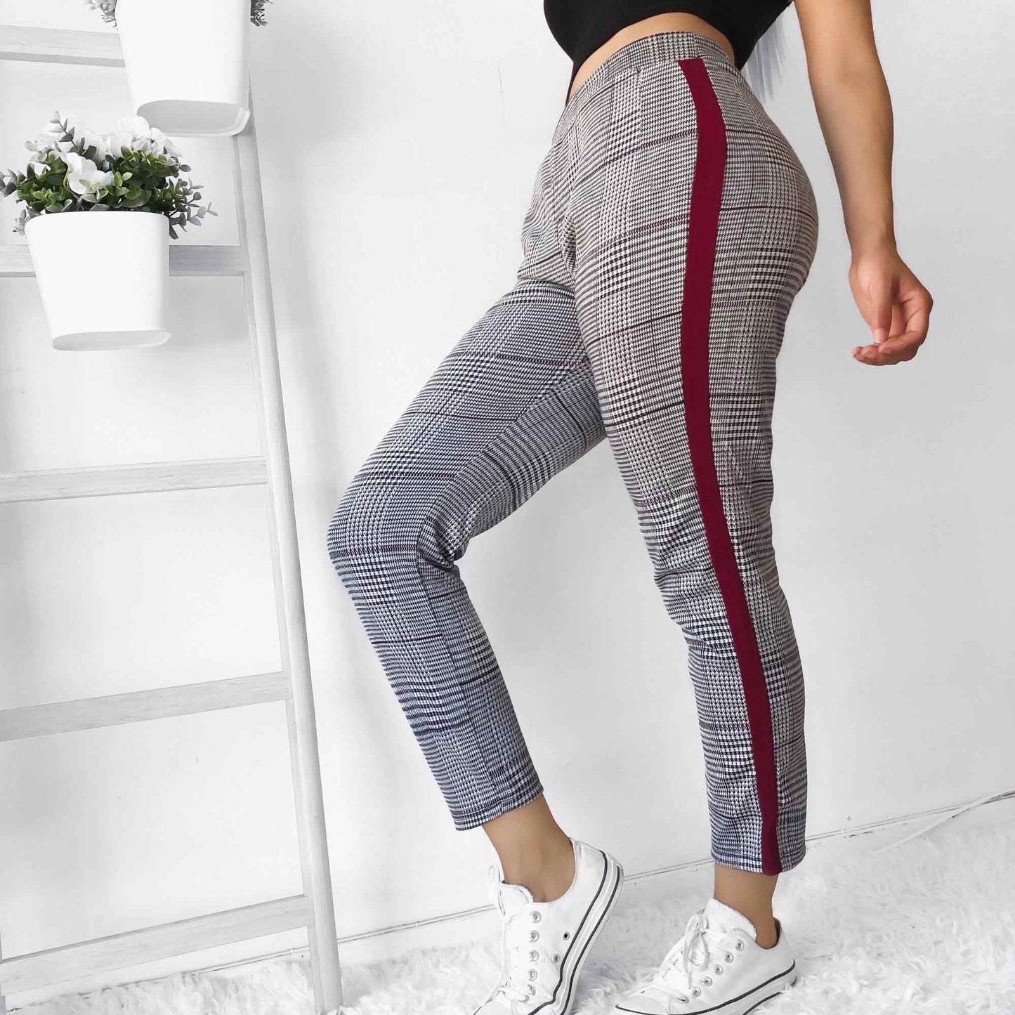 Fashion Characteristic Printed Stitching Casual Pants