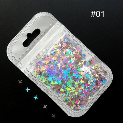 Nail Art Accessories Four-pointed Star Symphony Laser Sequins