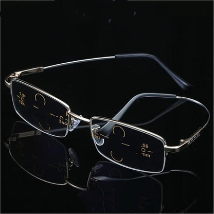 Anti-blue Light Distance And Near Dual-use Reading Glasses Male