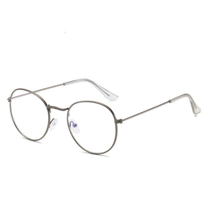 Metal Retro Patterned Glasses Frame Literary Harajuku Round Frame Mirror