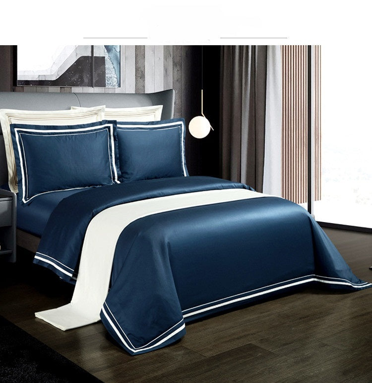 Four-piece Cotton Solid Color Quilt Cover