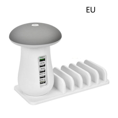 2 In 1 Mushroom Lamp LED USB Charger