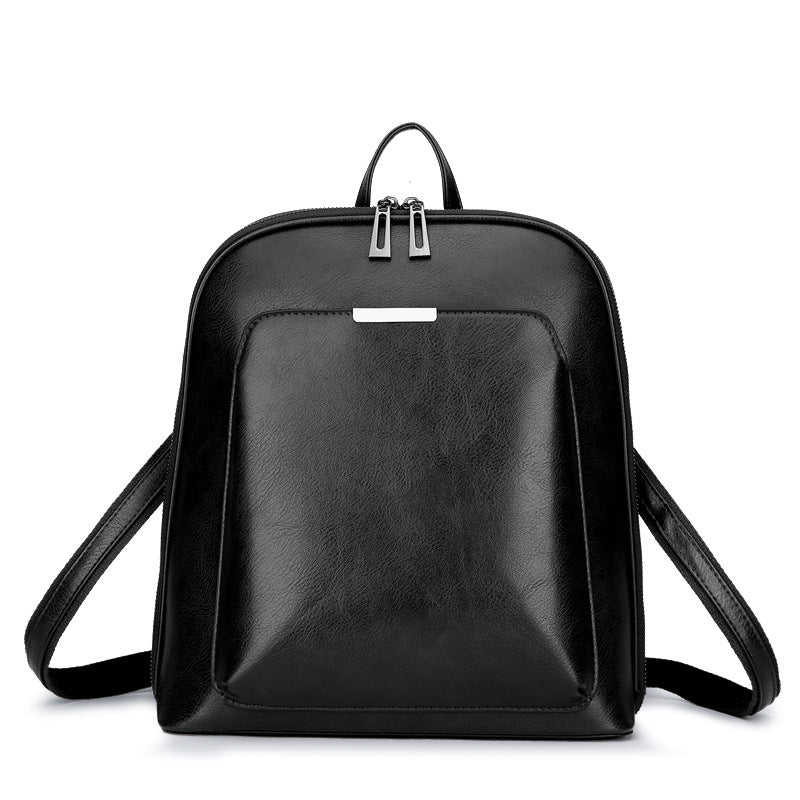 Factory Direct Sales Soft Leather Backpack Women Korean Fashion Wild One-Shoulder Messenger Bag Ladies Retro Stereotyped Backpack