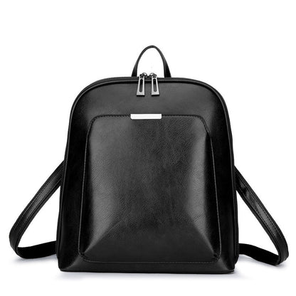 Factory Direct Sales Soft Leather Backpack Women Korean Fashion Wild One-Shoulder Messenger Bag Ladies Retro Stereotyped Backpack