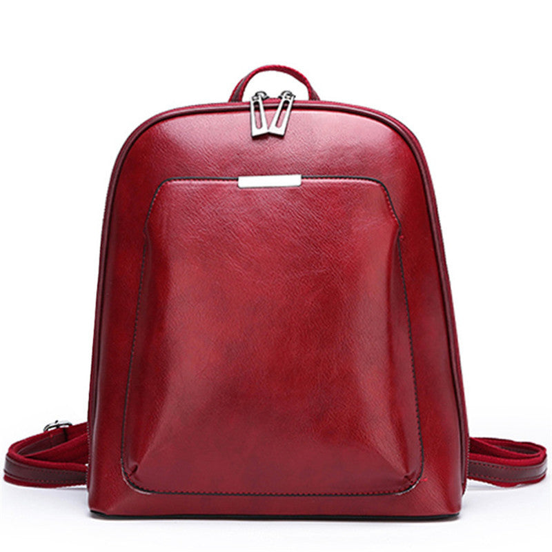 Factory Direct Sales Soft Leather Backpack Women Korean Fashion Wild One-Shoulder Messenger Bag Ladies Retro Stereotyped Backpack