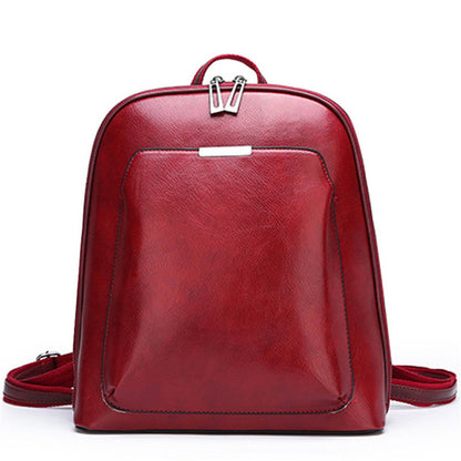 Factory Direct Sales Soft Leather Backpack Women Korean Fashion Wild One-Shoulder Messenger Bag Ladies Retro Stereotyped Backpack