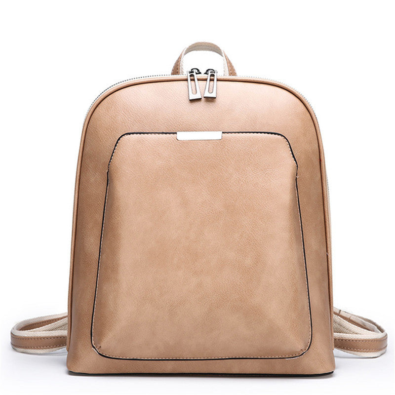 Factory Direct Sales Soft Leather Backpack Women Korean Fashion Wild One-Shoulder Messenger Bag Ladies Retro Stereotyped Backpack