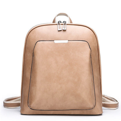 Factory Direct Sales Soft Leather Backpack Women Korean Fashion Wild One-Shoulder Messenger Bag Ladies Retro Stereotyped Backpack