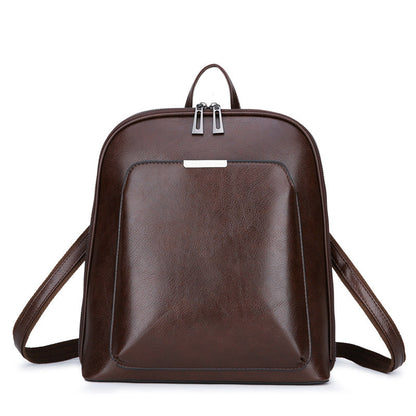 Factory Direct Sales Soft Leather Backpack Women Korean Fashion Wild One-Shoulder Messenger Bag Ladies Retro Stereotyped Backpack