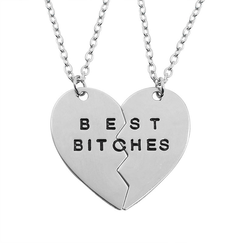 European American Duo Letter Pendant Clavicle Necklace