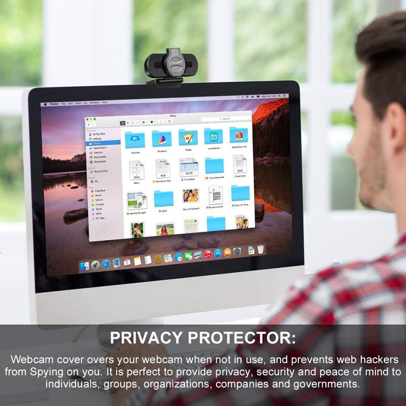 HD 1080P Webcam with Microphone & Privacy Cover – USB Plug & Play Camera