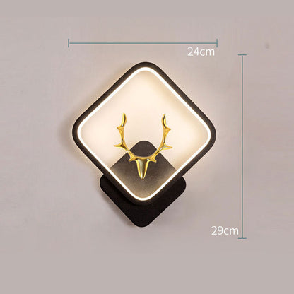 Art Deer Antler Wall Lamp Nordic Remote Control Dimmable Wall Lights