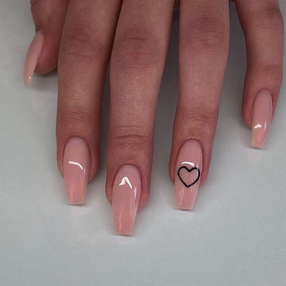 Nude Short Ballet Love Wearing Nail Finished Nail Nail Patch Nail Patch Waterproof Detachable