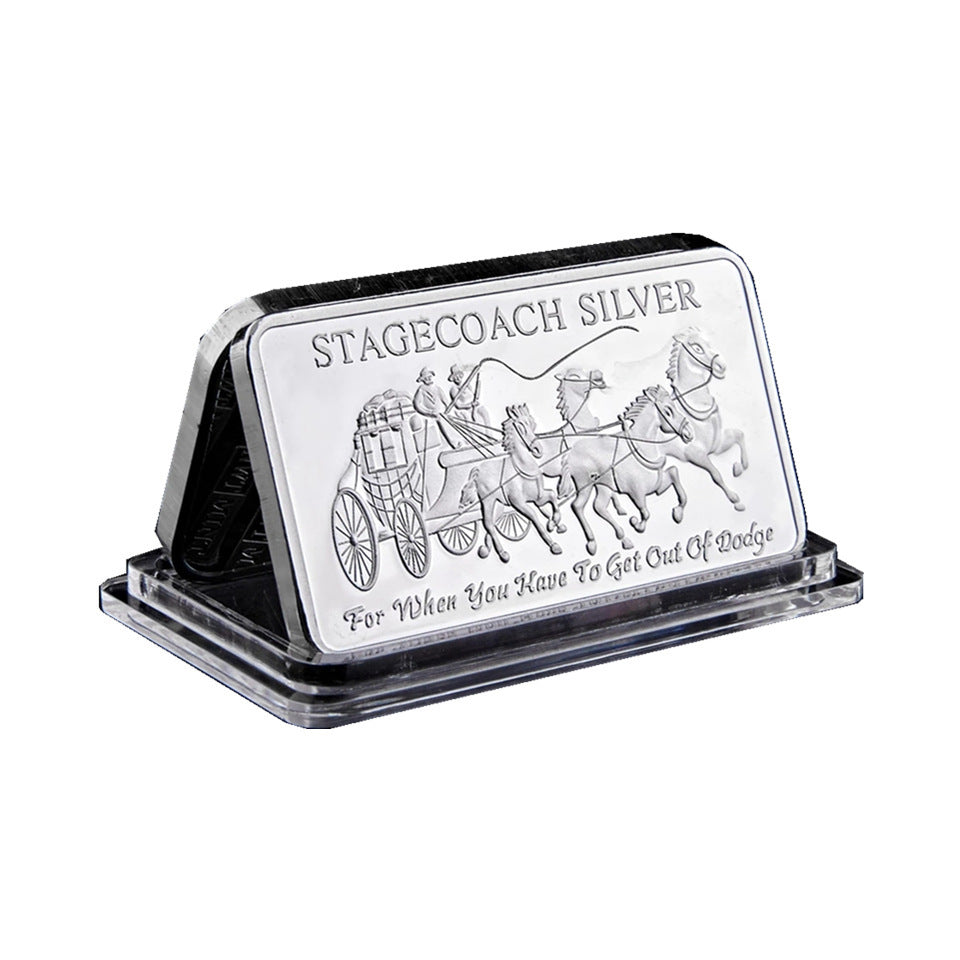 Northwest Region Territorial Mint 999 Fine Silver Stagecoach Divisible Bar