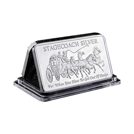Northwest Region Territorial Mint 999 Fine Silver Stagecoach Divisible Bar
