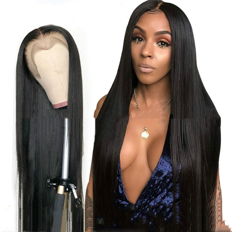 Long Straight Chemical Fiber Headgear Wig