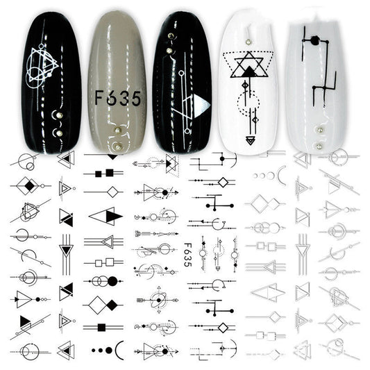 Black and White Rose Nail Decals