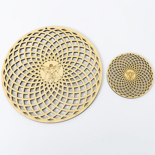 Wooden Geometric Wall Art, Meditation Decor