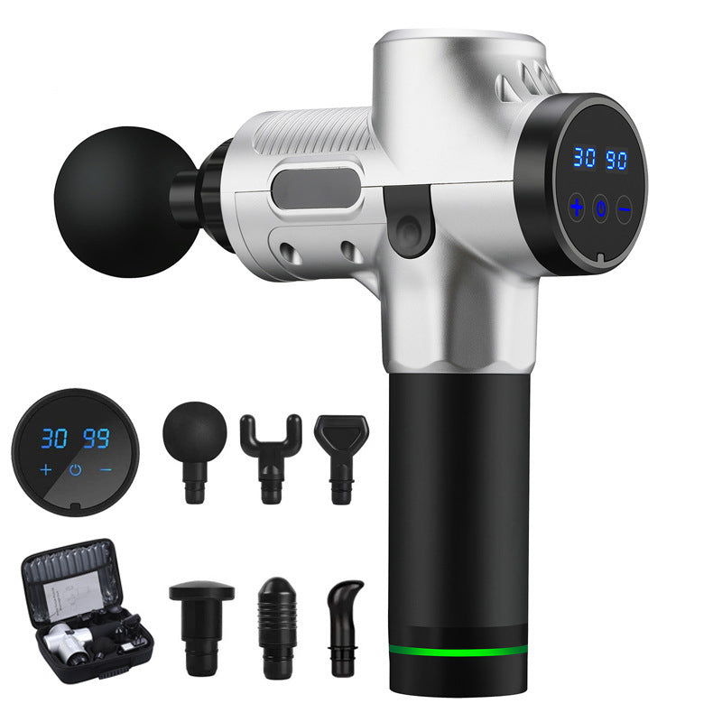 Deep Tissue Massage Gun – Percussion Muscle Massager with LCD Display & Multiple Heads