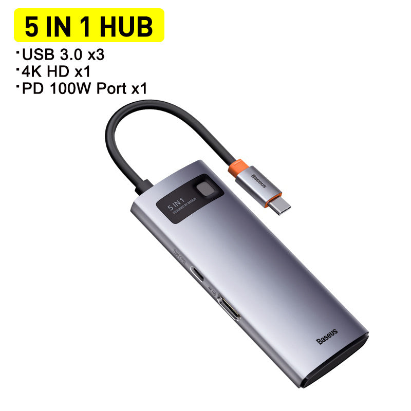 Metal Shimmer Type C Hub Multi-function Docking Station 4K HD USB Notebook 6-in-1
