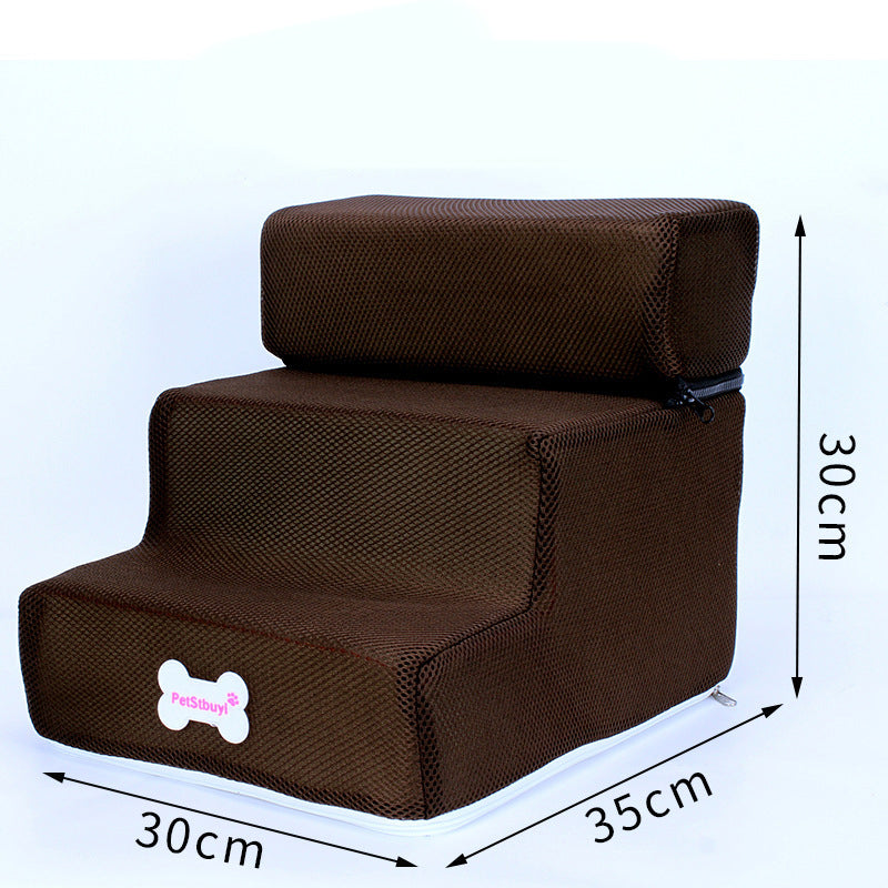 Factory Direct Sale Dog Stairs Pet Climbing Ladder Sponge Steps Small Dog Teddy On The Sofa Bed Climbing Ladder Can Be Customized