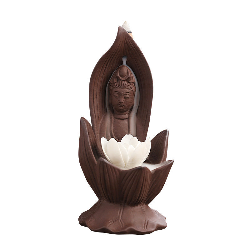 Zisha Lotus Guanyin Backflow Incense Burne