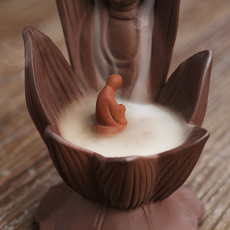 Zisha Lotus Guanyin Backflow Incense Burne